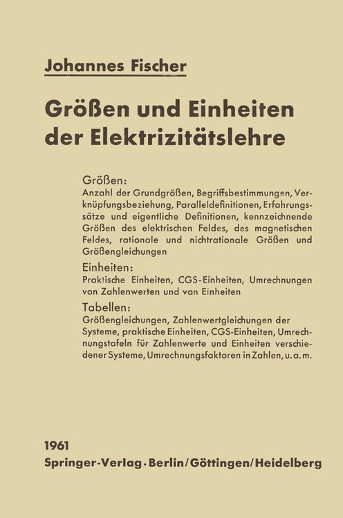 Produktbild: Gr&ouml;&szlig;en und Einheiten der Elektrizit&auml;tslehre