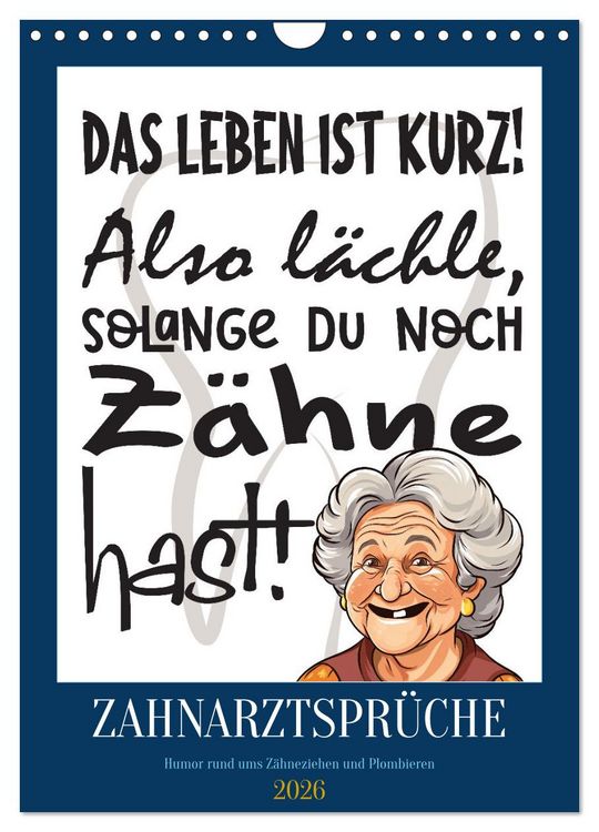Produktbild: Zahnarztspr&uuml;che (Wandkalender 2026 DIN A4 hoch), CALVENDO Monatskalender