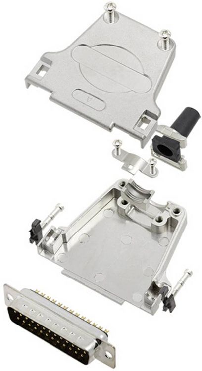Produktbild: TRU COMPONENTS TCDTZF25DMPK 7708992 D-SUB Stiftleisten-Set 180&deg; Polzahl: 25 L&ouml;tkelch 1St.