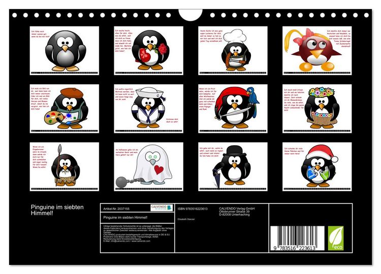 Produktbild: Pinguine im siebten Himmel! (Wandkalender 2026 DIN A4 quer), CALVENDO Monatskalender