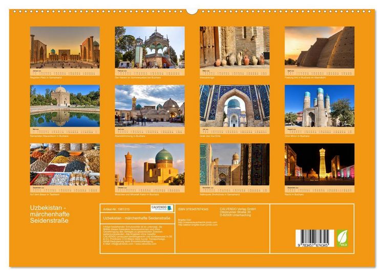 Produktbild: Uzbekistan - m&auml;rchenhafte Seidenstra&szlig;e (hochwertiger Premium Wandkalender 2026 DIN A2 quer), Kunstdruck in Hochglanz