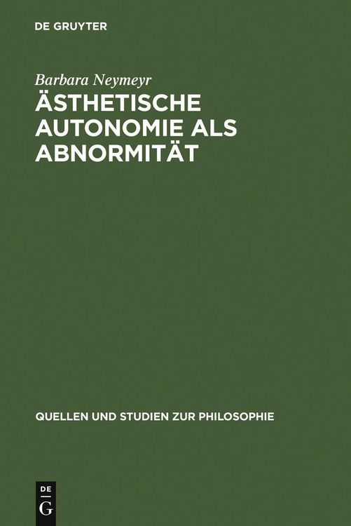 Produktbild: &Auml;sthetische Autonomie als Abnormit&auml;t