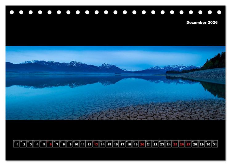 Produktbild: Weitblicke - Panoramen (Tischkalender 2026 DIN A5 quer), CALVENDO Monatskalender