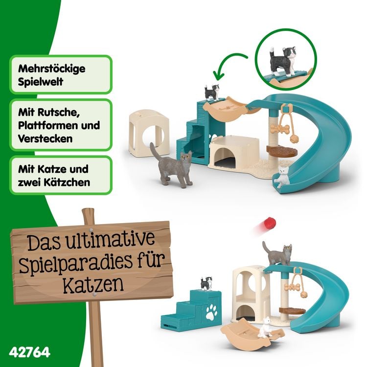 Produktbild: schleich&reg; 42764 Playfun with Cats, Spielspa&szlig; f&uuml;r Katzen