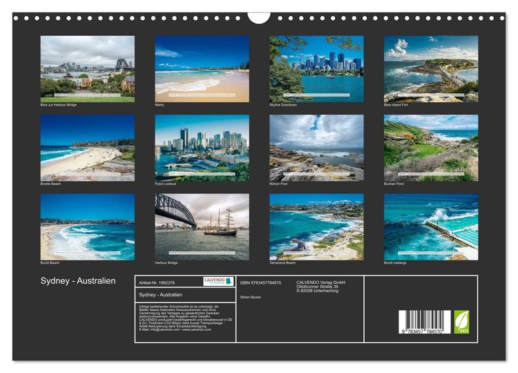 Produktbild: Sydney - Australien (Wandkalender 2026 DIN A3 quer), CALVENDO Monatskalender