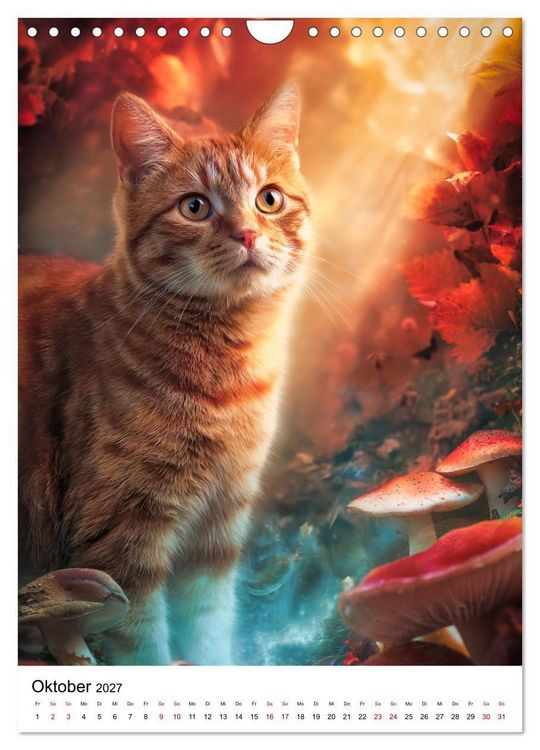 Produktbild: Feuer auf vier Pfoten - Die sch&ouml;nsten roten Katzen (Wandkalender 2027 DIN A4 hoch), CALVENDO Monatskalender