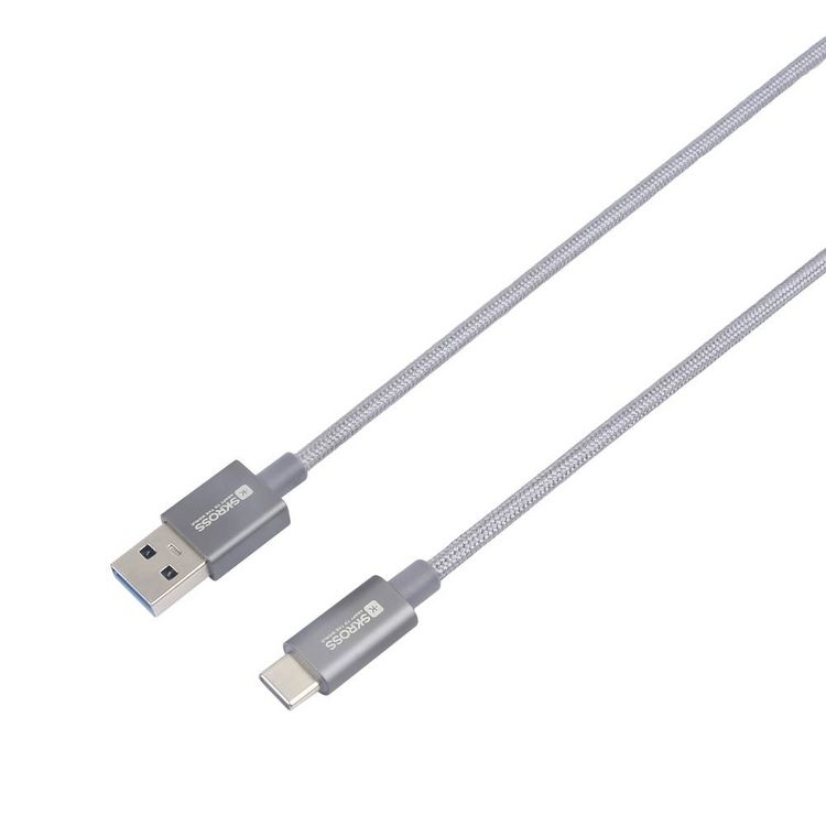 Produktbild: Skross USB-Kabel USB 3.2 Gen1 USB-A Stecker 1.20 m Spacegrau Rund, Flexibel, Stoff-Ummantelung SKCA0012A-C120CN