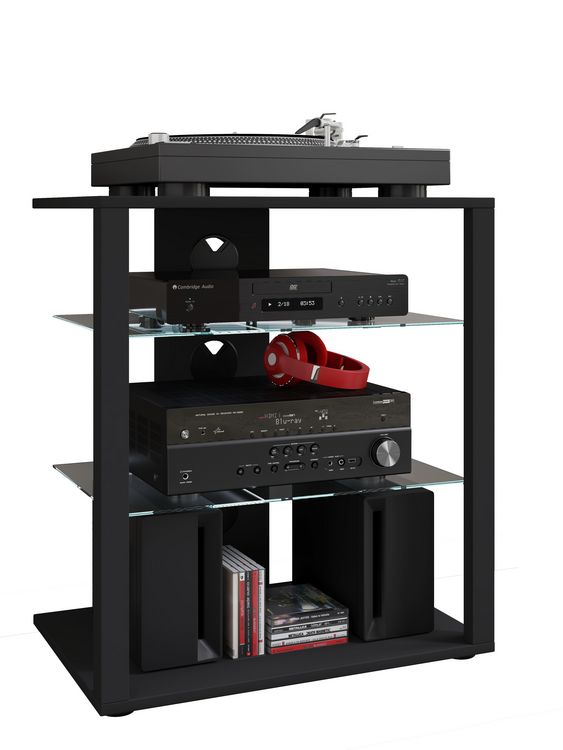 Produktbild: Hifi M&ouml;bel Rack Alu Glas Phono Mediaregal Folas