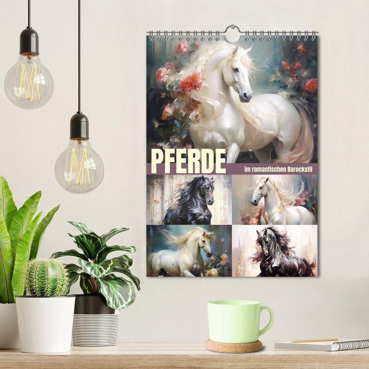 Produktbild: Pferde im romantischen Barockstil (Wandkalender 2026 DIN A4 hoch), CALVENDO Monatskalender