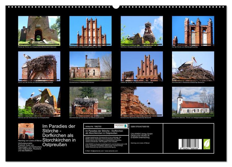 Produktbild: Im Paradies der St&ouml;rche - Dorfkirchen als Storchkirchen in Ostpreu&szlig;en (hochwertiger Premium Wandkalender 2026 DIN A2 quer), Kunstdruck in Hochglanz