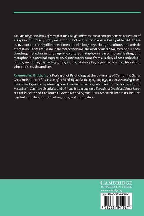 Produktbild: The Cambridge Handbook of Metaphor and Thought