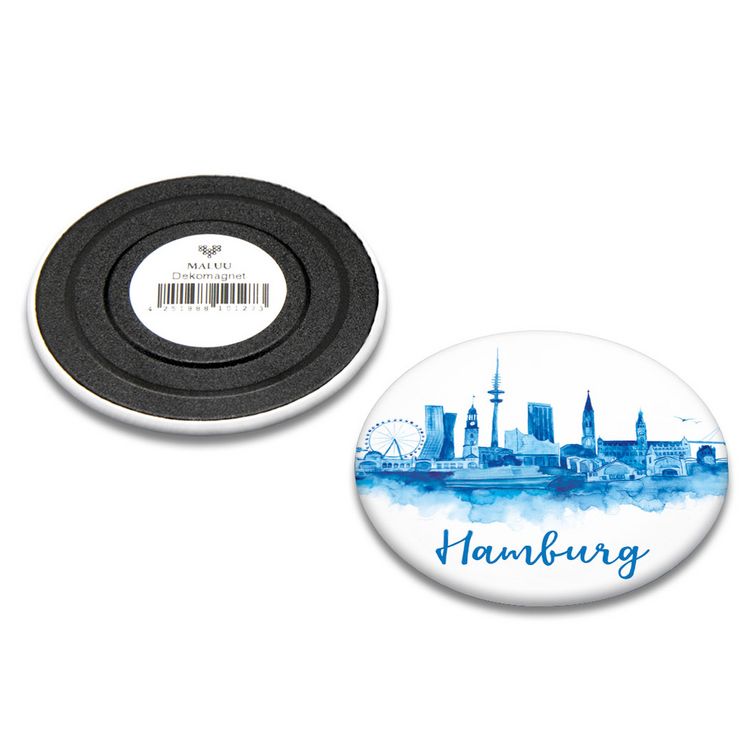 Produktbild: Dekomagnet Hamburg blau