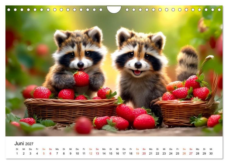 Produktbild: Waschb&auml;ren - Klein. Knuddelig. Herzerw&auml;rmend. (Wandkalender 2027 DIN A4 quer), CALVENDO Monatskalender