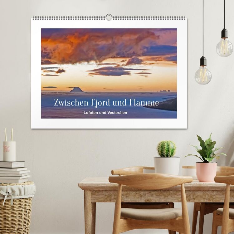 Produktbild: Zwischen Fjord und Flamme (Wandkalender 2026 DIN A2 quer), CALVENDO Monatskalender