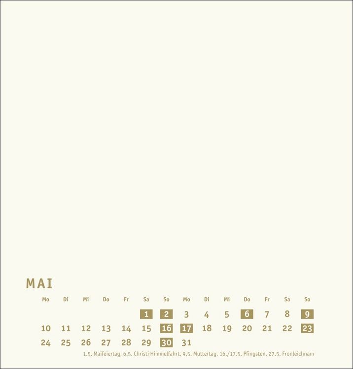 Produktbild: Premium-Bastelkalender gold mittel 2027