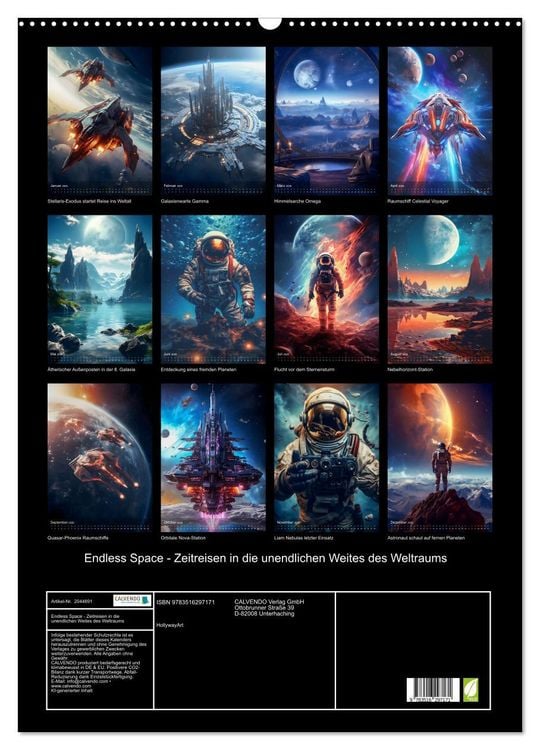 Produktbild: Endless Space - Zeitreisen in die unendlichen Weites des Weltraums (Wandkalender 2026 DIN A2 hoch), CALVENDO Monatskalender