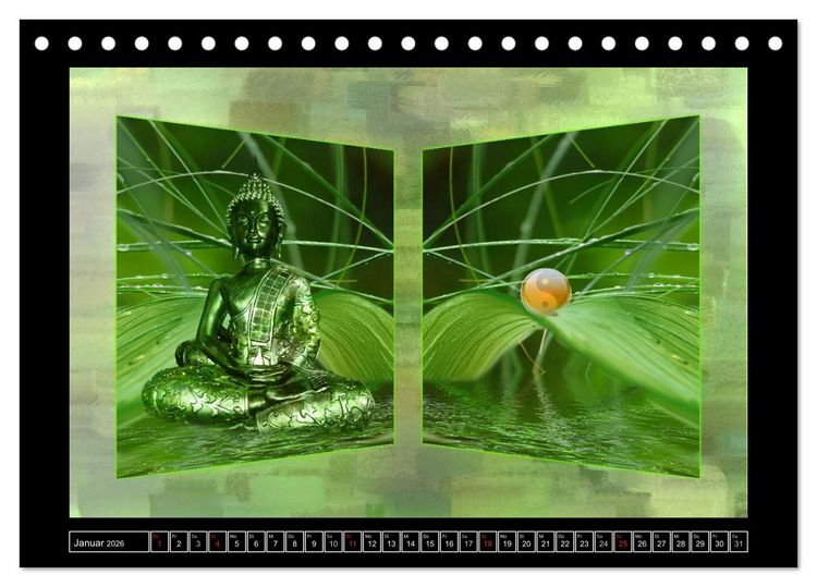 Produktbild: Buddha - Harmonie und Entspannung (Tischkalender 2026 DIN A5 quer), CALVENDO Monatskalender