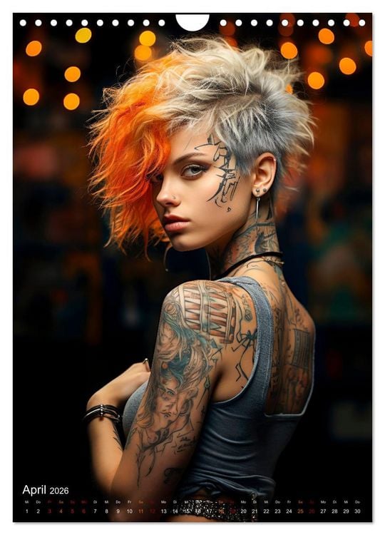 Produktbild: Tattoo Kunst auf der Haut (Wandkalender 2026 DIN A4 hoch), CALVENDO Monatskalender