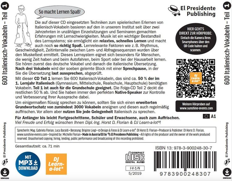 Produktbild: 600 Italienisch-Vokabeln spielerisch erlernt. Grundwortschatz 1. CD
