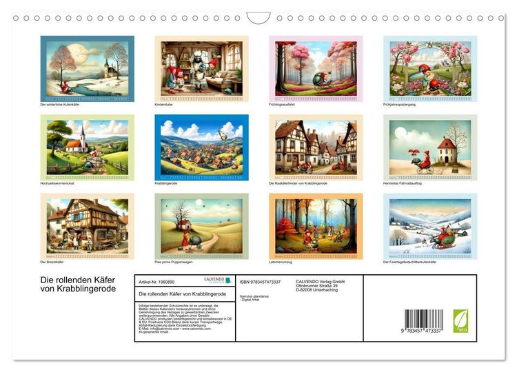 Produktbild: Die rollenden K&auml;fer von Krabblingerode (Wandkalender 2026 DIN A3 quer), CALVENDO Monatskalender
