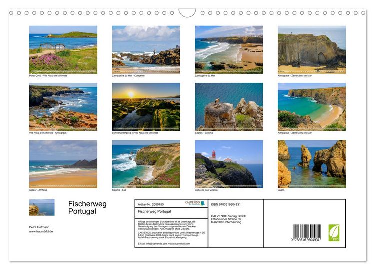 Produktbild: Fischerweg Portugal (Wandkalender 2026 DIN A3 quer), CALVENDO Monatskalender