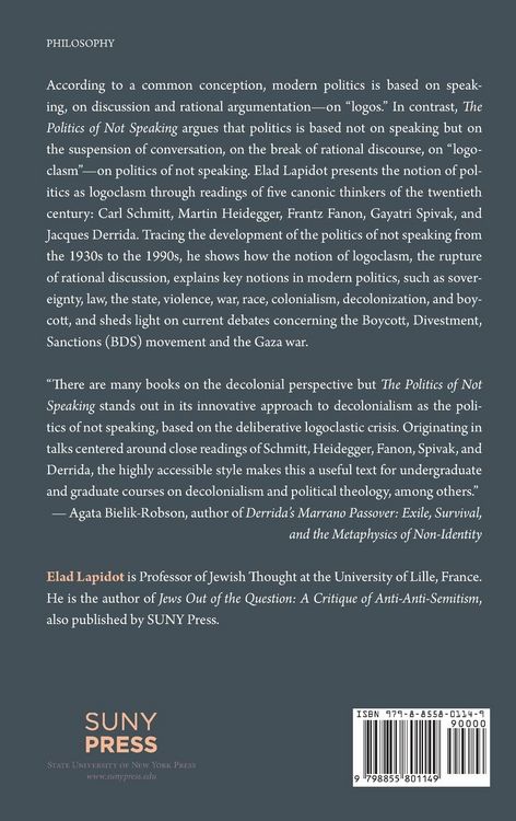 Produktbild: The Politics of Not Speaking