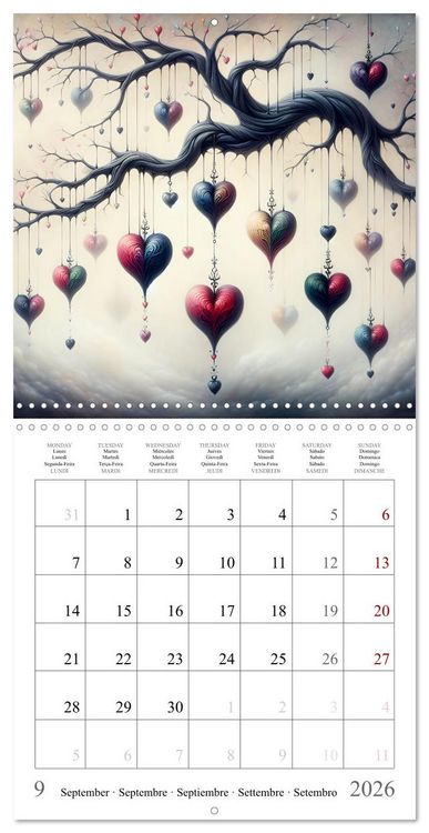 Produktbild: Branches du c&oelig;ur (Calendrier mural carr&eacute; 2026 30x30 cm) Calendrier double avec une page pour vos prises de notes