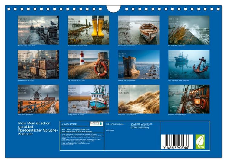 Produktbild: Moin Moin ist schon gesabbel - Norddeutscher Spr&uuml;che-Kalender (Wandkalender 2027 DIN A4 quer), CALVENDO Monatskalender