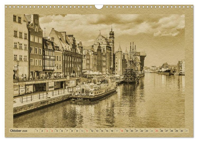 Produktbild: Danzig &ndash; Ein Kalender im Zeitungsstil (Wandkalender 2026 DIN A3 quer), CALVENDO Monatskalender