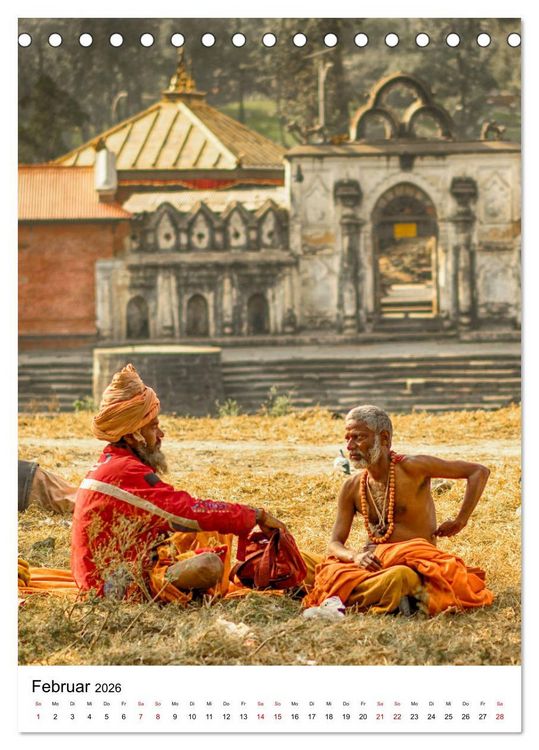 Produktbild: Sadhus - Die heiligen M&auml;nner von Nepal (Tischkalender 2026 DIN A5 hoch), CALVENDO Monatskalender