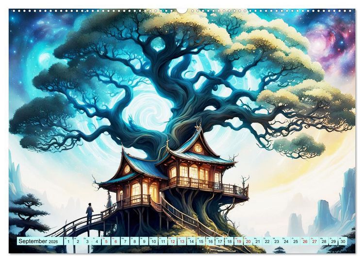 Produktbild: Ein Jahr im Baumhausparadies (hochwertiger Premium Wandkalender 2026 DIN A2 quer), Kunstdruck in Hochglanz