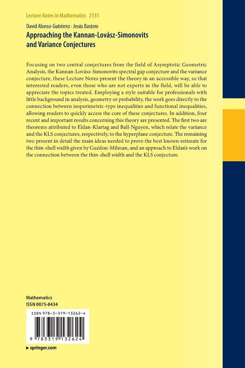 Produktbild: Approaching the Kannan-Lovász-Simonovits and Variance Conjectures