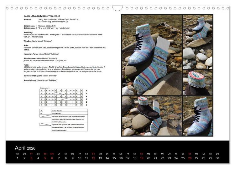 Produktbild: Sockenkalender Bootsocks 2026 (Wandkalender 2026 DIN A3 quer), CALVENDO Monatskalender