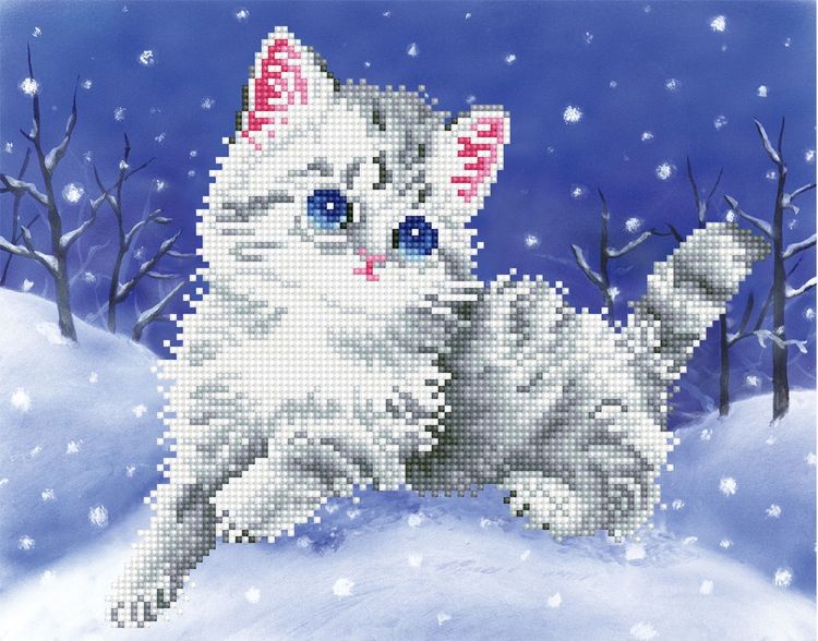 Produktbild: DIAMOND DOTZ - Diamond Painting Katze im Schnee