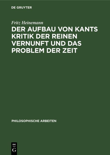 Produktbild: Der Aufbau von Kants Kritik der reinen Vernunft und das Problem der Zeit