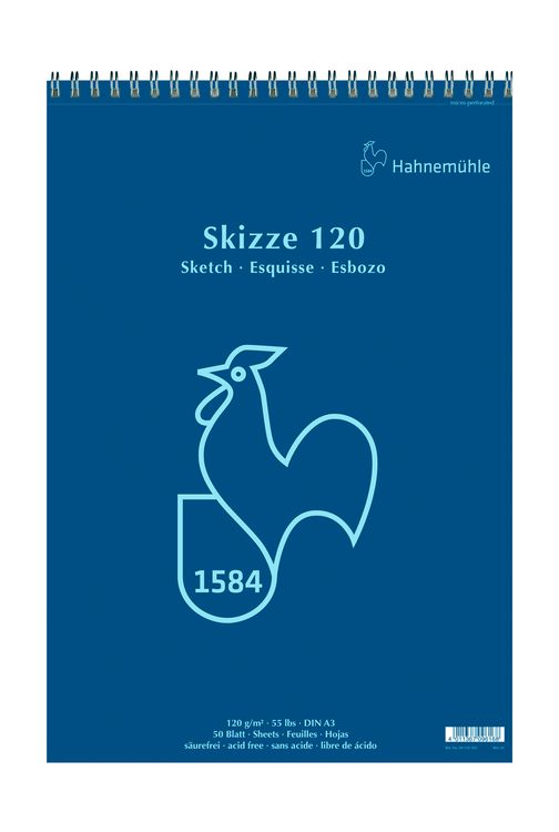 Produktbild: Hahnem&uuml;hle Papier Skizze 120, DIN A 3, 120 g/m&sup2;