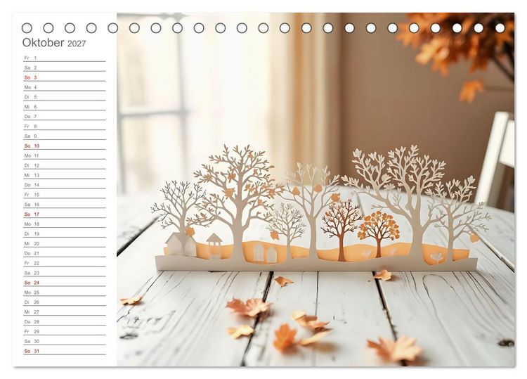 Produktbild: Papiertr&auml;ume - Die kreative Welt der Papierkunst (Tischkalender 2027 DIN A5 quer), CALVENDO Monatskalender