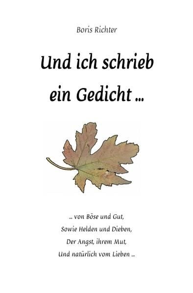 Produktbild: Und ich schrieb ein Gedicht ...