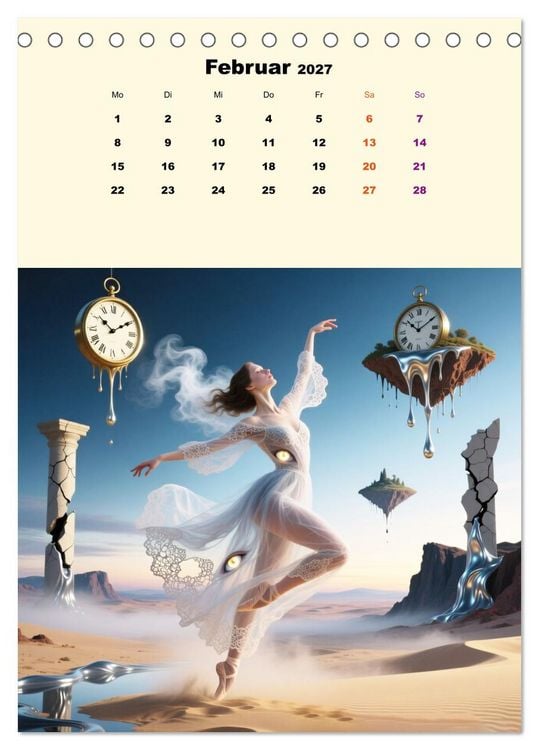 Produktbild: TraumT&auml;nzer - Schritte durch Zeit, Licht und Illusion (Tischkalender 2027 DIN A5 hoch), CALVENDO Monatskalender