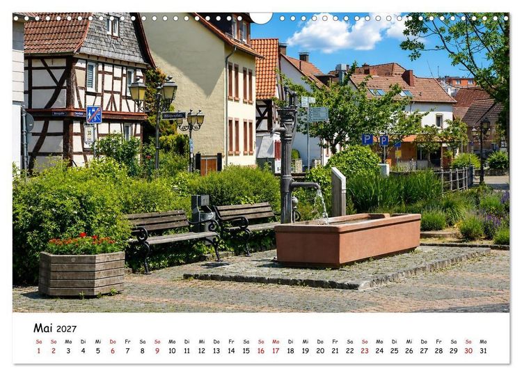 Produktbild: Eschborn Fachwerk und Finanzen (Wandkalender 2027 DIN A3 quer), CALVENDO Monatskalender