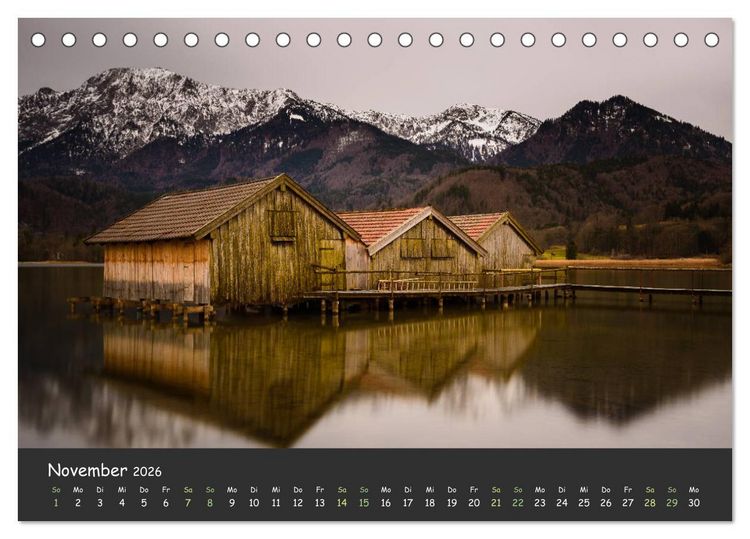 Produktbild: Ammersee bis Walchensee - Traumlandschaften im Voralpenland (Tischkalender 2026 DIN A5 quer), CALVENDO Monatskalender