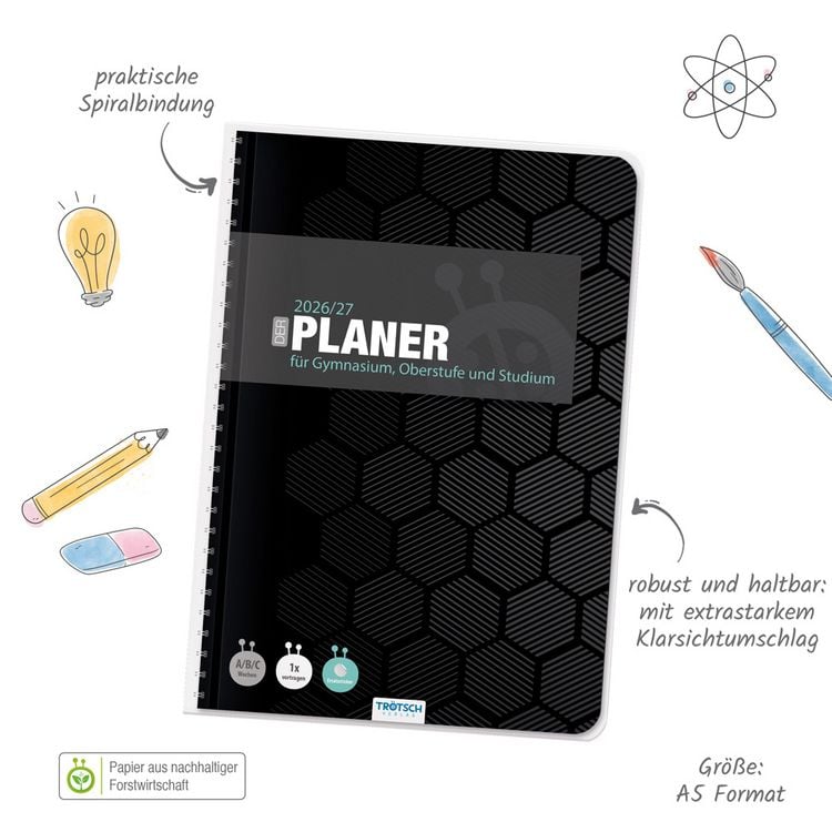 Produktbild: TR&Ouml;TSCH - Gymnasialplaner Dark 26/27