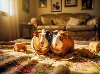 Produktbild: CALVENDO Puzzle Meerschweinchen Nostalgisch. | 2000 Teile Lege-Gr&ouml;&szlig;e 90x67cm Foto-Puzzle f&uuml;r gl&uuml;ckliche Stunden