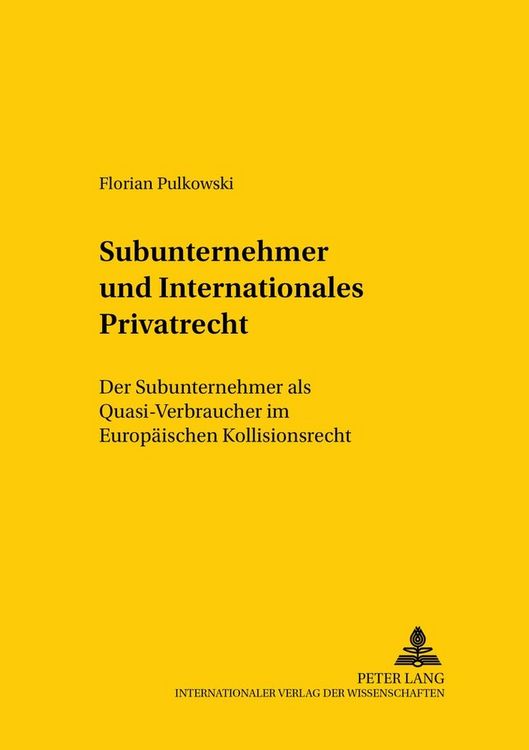 Produktbild: Subunternehmer und Internationales Privatrecht