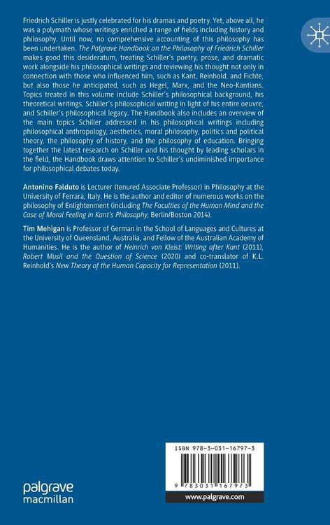 Produktbild: The Palgrave Handbook on the Philosophy of Friedrich Schiller