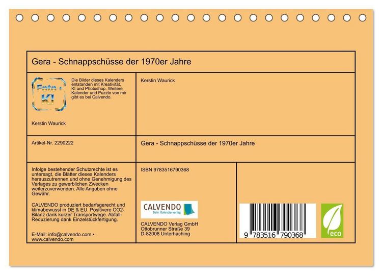 Produktbild: Gera - Schnappsch&uuml;sse der 1970er Jahre (Tischkalender 2027 DIN A5 quer), CALVENDO Monatskalender