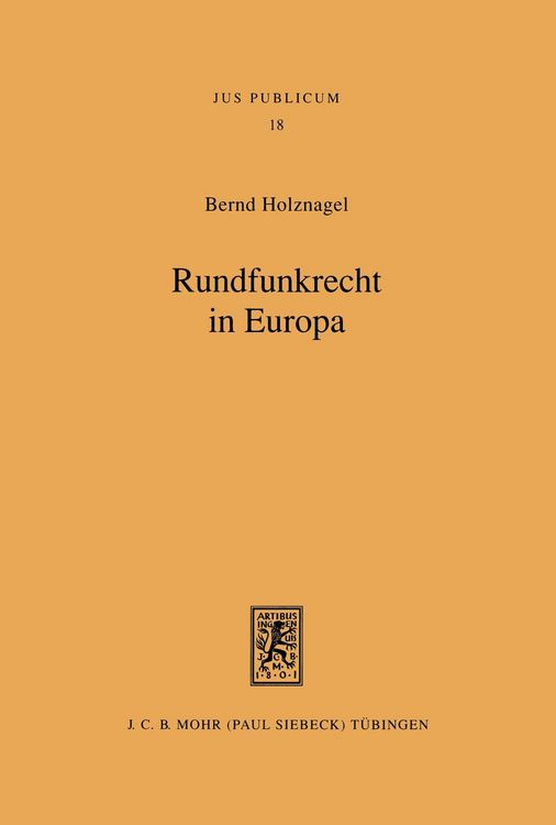 Produktbild: Rundfunkrecht in Europa