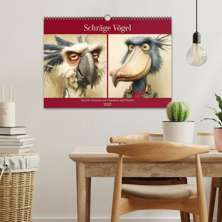 Produktbild: Schr&auml;ge V&ouml;gel. Skurrile Portraits mit Charakter und Charme (Wandkalender 2027 DIN A3 quer), CALVENDO Monatskalender
