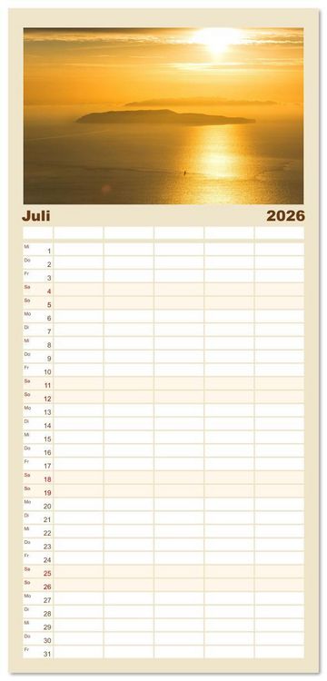 Produktbild: Familienplaner 2026 - Traumk&uuml;sten: Eine Maritime Reise um die Welt mit 5 Spalten (Wandkalender, 21 x 45 cm) CALVENDO