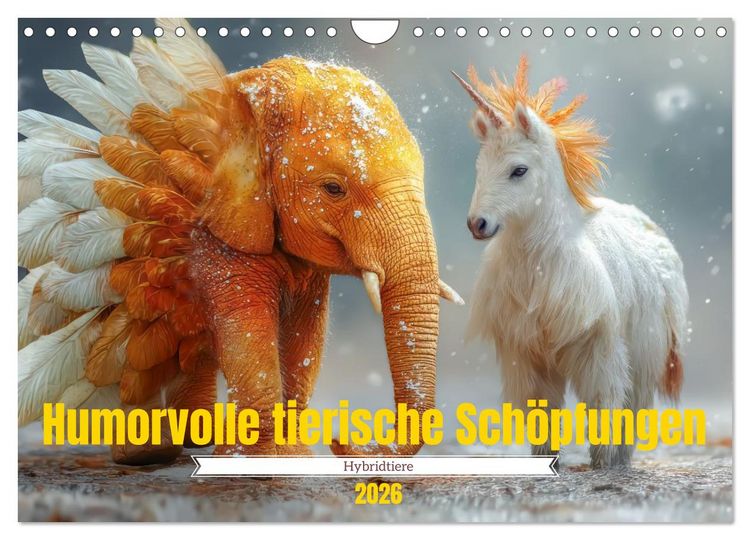 Produktbild: Humorvolle tierische Sch&ouml;pfungen - Hybridtiere (Wandkalender 2026 DIN A4 quer), CALVENDO Monatskalender